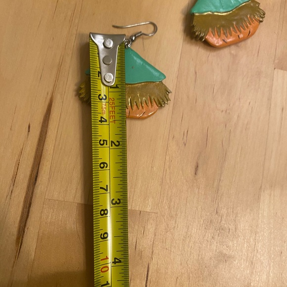 Vintage Handmade Pumpkin Clay Earrings One Of A Kind Fall Accessory - Picture 6 of 7